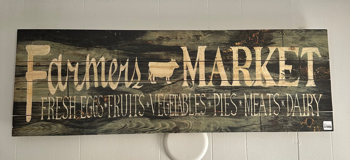 Farmers Market Wood Sign