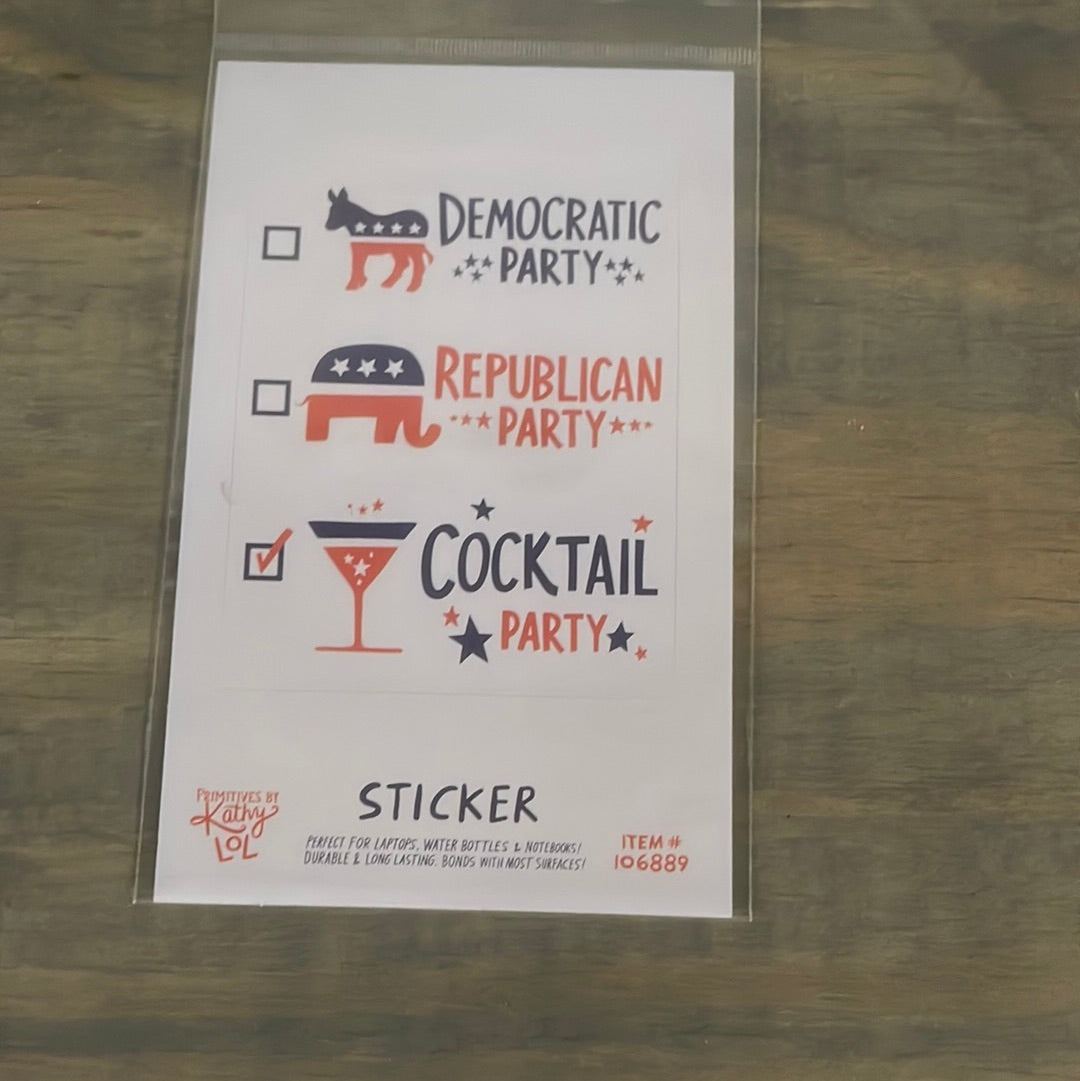 Cocktail party sticker