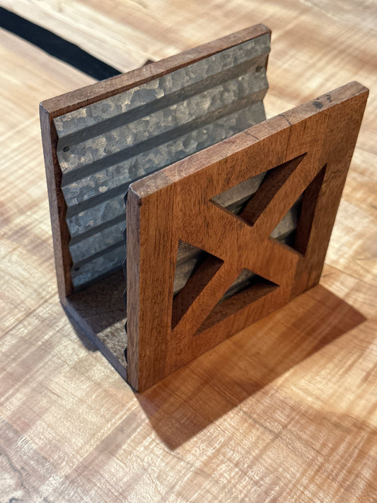 Barn door napkin holder