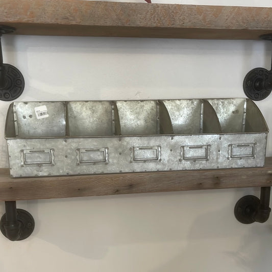 Galvanized 4 Compartment Organizer
